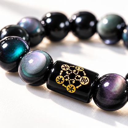 Natural Rainbow Obsidian Positive Transformation Bracelet