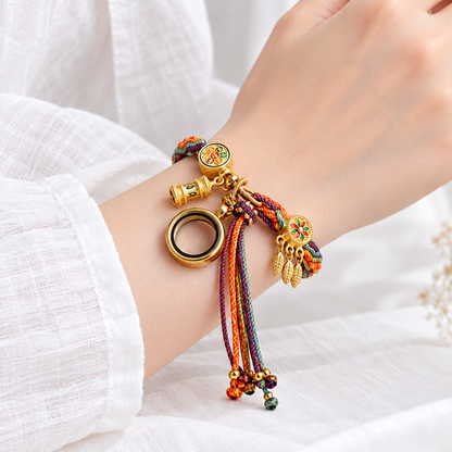 Tibetan Om Mani Padme Hum Dreamcatcher Luck Colorful Reincarnation Knot String Bracelet