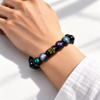Natural Rainbow Obsidian Positive Transformation Bracelet