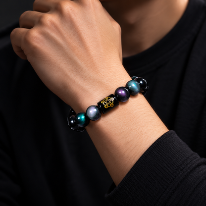 Natural Rainbow Obsidian Positive Transformation Bracelet