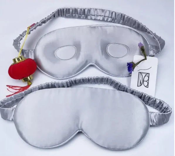 Mulberry Silk 3D Sleep Eye Mask, Skin-Friendly, Breathable, Blackout, Various Colors, 22x9cm