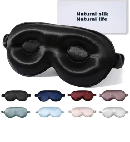 Mulberry Silk 3D Sleep Eye Mask, Skin-Friendly, Breathable, Blackout, Various Colors, 22x9cm