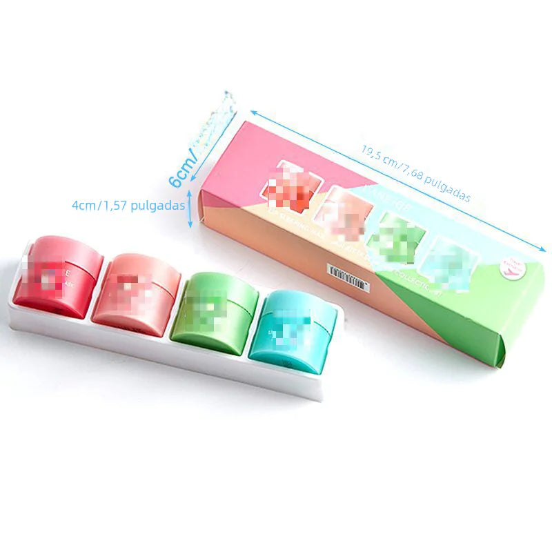 Korean Sleep Lip Mask Travel Set - Hydrating Balm (4 Pack)