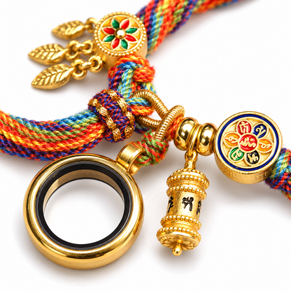 Tibetan Om Mani Padme Hum Dreamcatcher Luck Colorful Reincarnation Knot String Bracelet