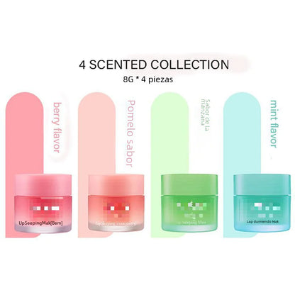 Korean Sleep Lip Mask Travel Set - Hydrating Balm (4 Pack)