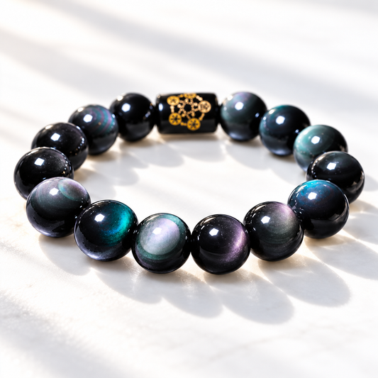 Natural Rainbow Obsidian Positive Transformation Bracelet