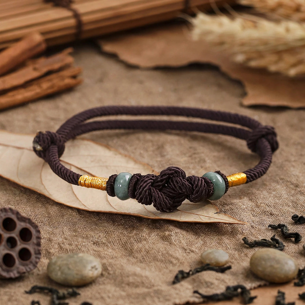 Red String Jade Luck Fortune Knot Braided Couple Bracelet
